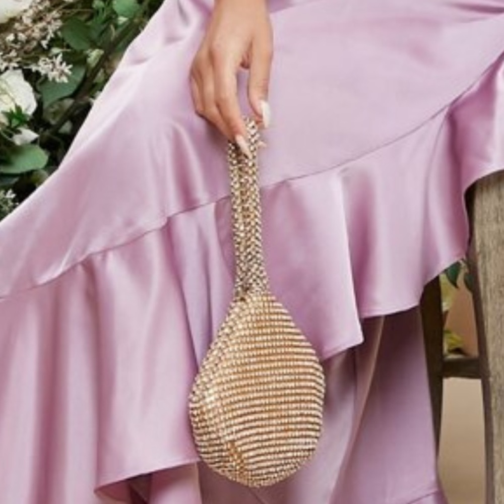 Gold bead cocktail handbag / wristlet